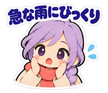 急な雨にびっくり