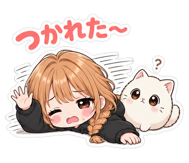 つかれた〜