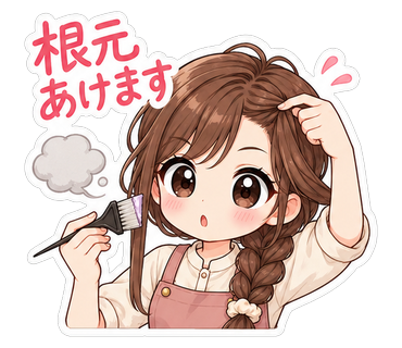 根元あけます