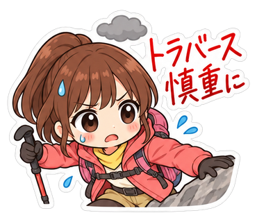 トラバース慎重に