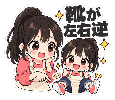 靴が左右逆