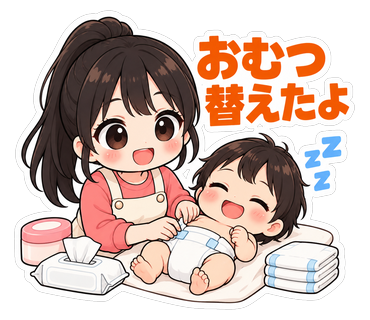おむつ替えたよ